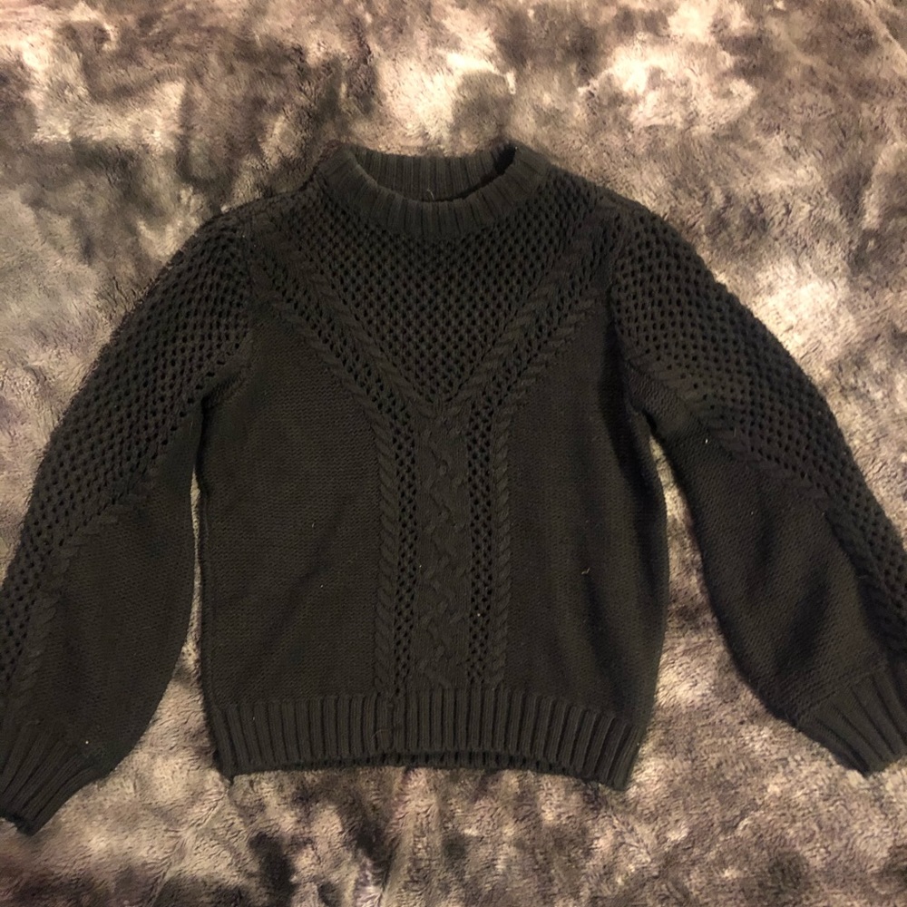 Crocheted vintage black sweater